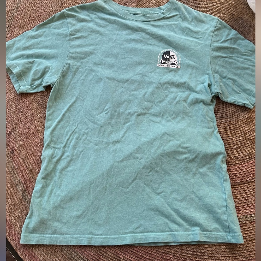 Boys Vans short sleeve light green size big boys 12 - 14 L,